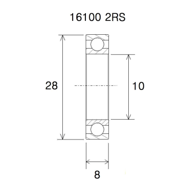 "BEARING B3 10X28X8MM"