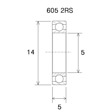 "BEARING B3 5X14X5MM"