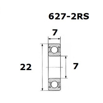 "BEARING B3 7X22X7MM"