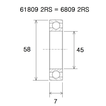 "BEARING B3 45X58X7MM"