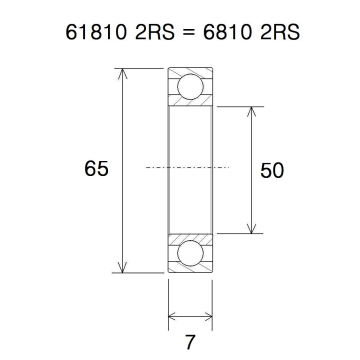 "BEARING B3 50X65X7MM"