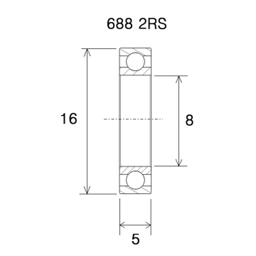 "BEARING B3 8X16X5MM"