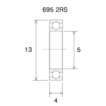 "BEARING B3 5X13X4MM"