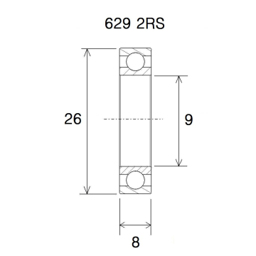 "BEARING B5 9X26X8MM"