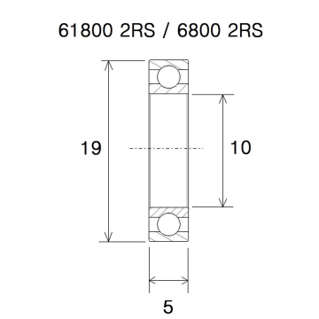 "BEARING B5 10X19X5MM"