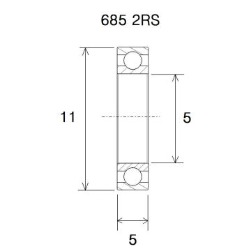 "BEARING B5 5X11X5MM"