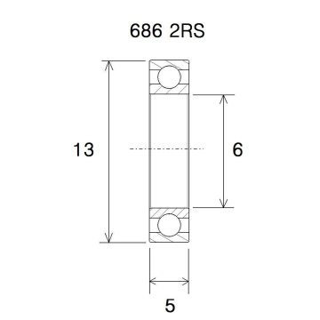"BEARING B5 6X13X5MM"