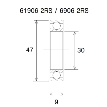 "BEARING B5 30X47X9MM"