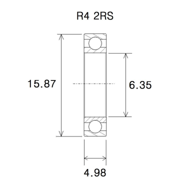 "BEARING B5 6.35X15.88X4.98MM"