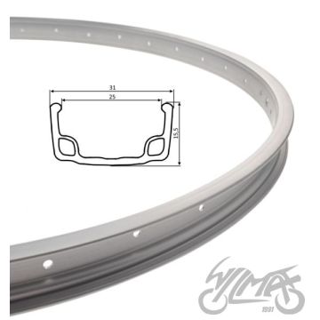 Jalgratta velg 26 36 avaga ALU hõbedane lai, välislaius 31 mm, siselaius 25 mm