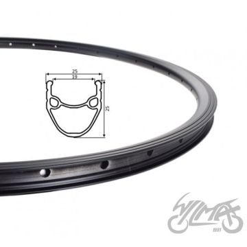Jalgratta velg 26 36 auguga ALU koonus must